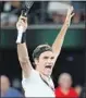  ?? Clive Brunskill Getty Images ?? ROGER FEDERER celebrates after win.