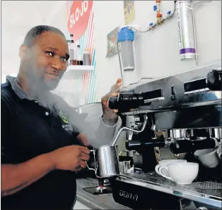  ?? Picture: FREDLIN ADRIAAN ?? COFFEE MAESTRO: Sumapran Coffee Roasting Company barista Simphiwe ‘Bobby’ Adams will be jetting off to Hungary to take part in the World Cup Tasting Competitio­n