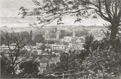  ??  ?? A view of the city of Winchester in Hampshire, as it was in the late 19th century