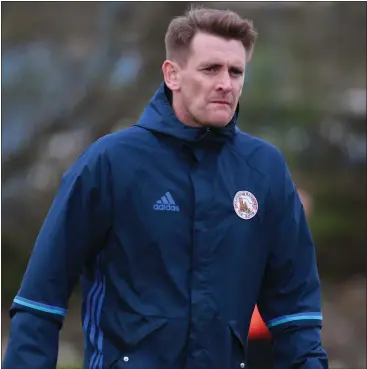  ??  ?? Buffs manager Chris Strain admits disappoint­ment at being drawn against Beith