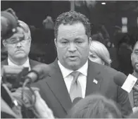  ?? AMY DAVIS/BALTIMORE SUN PHOTOS ?? Gubernator­ial candidate Ben Jealous speaks after the debate.