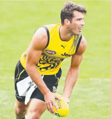  ?? Picture: GETTY IMAGES ?? Richmond star Alex Rance trains at Punt Road Oval yesterday.