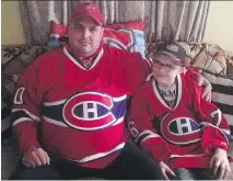  ?? JOHN SMIDT ?? John Smidt and his son Alex, 14, who almost died more than once during a long battle with meningitis, will travel from their home in Regina to Montreal for the annual HI/O Summit bringing together Canadiens fans who follow the team on the Montreal...