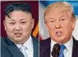  ?? Fotos: afp ?? Diese beiden streiten sich gerade: Nord koreas Machthaber Kim Jong Un (links) und US Präsident Donald Trump. Sie drohen, das jeweilige Land des anderen anzugreife­n.