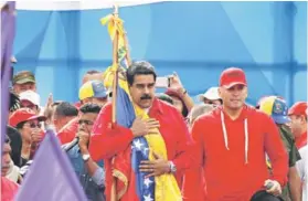  ??  ?? ► Maduro en el cierre de campaña ayer en Caracas.