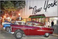  ?? TOM KELLY III — DIGITAL FIRST MEDIA ?? This 1955 Chevy Bel Air is shown parked outside the former landmark New York Store in downtown Pottstown during the August “Nostalgia Night” show held by the Pottstown Classics Car Club.