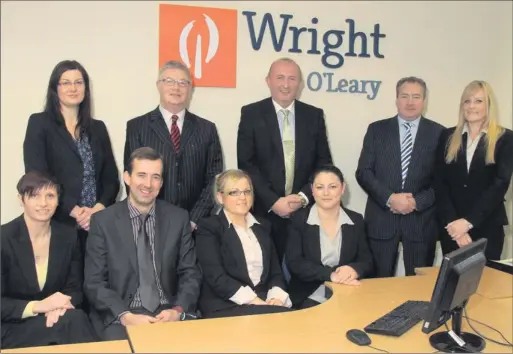  ??  ?? The Wright O’Leary Insurance team – back, Edwina Lett, John Bent, Barry O'Leary, Tony Wright and Louise Dandy. Front, Laura Corrigan, Ciaran Doyle, Leona Finn and Amanda Byrne.