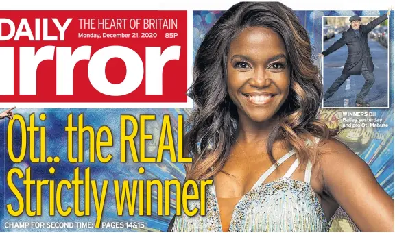  ??  ?? WINNERS WWBa
Bill Bailey yesterday and pro Oti Mabuse