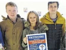  ??  ?? De gauche à droite, 3 des 4 étudiants porteurs du projet patinoire, Alexandre, Laure et Alexandre.