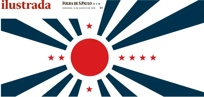  ??  ?? Bandeira criada para a série ‘The Man in the High Castle’ (Amazon, 2015): versão é usada em região dos EUA dominada pelos japoneses em ficção que retrata invasão nazista na América