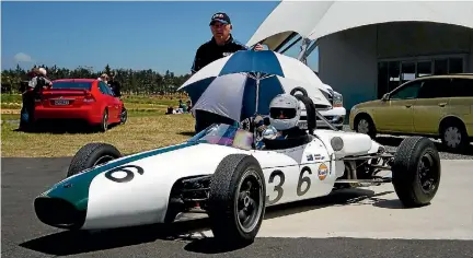  ??  ?? The 1962 Brabham BT2 at the Hampton Downs race track in northern Waikato. The car was raced by current owner John Rapley as recently as this summer.