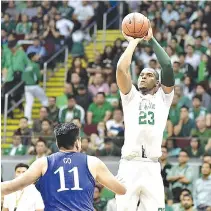  ??  ?? LA SALLE’S Ben Mbala leads the Collegiate Mythical Five selection of the UAAPNCAA Press Corps.