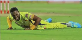  ??  ?? Chennai Super Kings’ Dwayne Bravo of West Indies has been ruled out of the IPL due to a groin injury