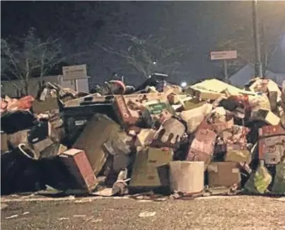  ??  ?? The picture, taken on Boxing Day, shows the extent of the waste dumped at Duloch.