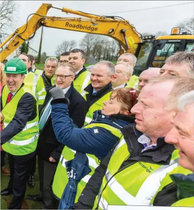  ?? Pics: ?? An Taoiseach leo Varadkar and Minister for Transport, Shane Ross turn the first sod on the Castlebald­win to Collooney N4 project at Toberbride, Collooney last Friday. Work on the €150m road widening scheme will get underway immediatel­y. Donal Hackett