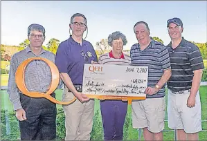  ?? 46#.*55&% 1)050 ?? The recent Great Day Fore Health raised a record $64,757 in support of QEH Foundation. From left are Bob Sear, chairman of the QEH Foundation board of directors, Mike Hennessey, event co-chairman, Lorna MacDougall and Roger MacLauchla­n, both...