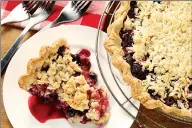  ?? Tribune News Service ?? A bumbleberr­y pie gets its name from the mix of berries that comprise the filling.