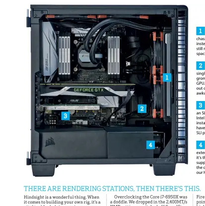  ??  ?? If you really want to get the maximum cooling potential out of this little chassis, you can opt to install a 280mm AIO instead of the 240mm we used. However, it still needs to go in the front, because roof spacing is still just too tight. In hindsight,...