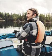  ?? GRANT HARDER ?? Grant Lawrence on the water in Desolation Sound, where his new book is set.