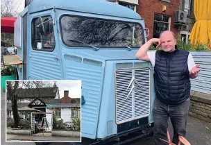  ?? John Mahoney ?? ●●Fed-up pub boss Steve Pilling can’t get his staff to serve out of this haunted snack van at The Moortop in Stockport.