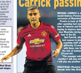  ??  ?? PROTEGE: Pereira wants to break into the first team