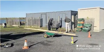  ??  ?? Work under way at Southport Foodbank