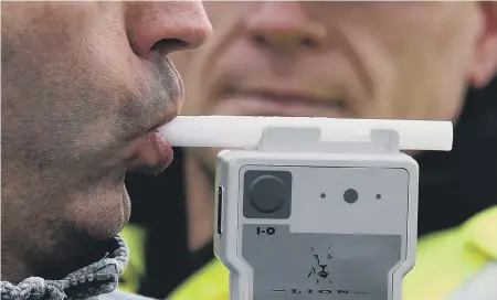  ??  ?? Almost 150 drivers failed failed drink and drug tests across the Northumbri­a Police area over thefestive season.