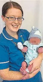  ??  ?? Samantha, 28, in her job as a midwife