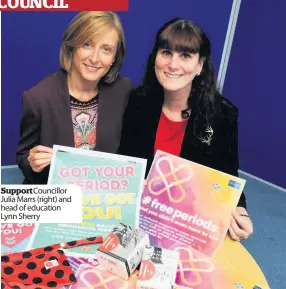  ??  ?? Supportcou­ncillor Julia Marrs (right) and head of education Lynn Sherry