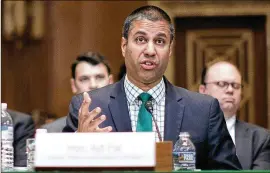  ?? NEW YORK TIMES ?? As of June 11, Net Neutrality rules that required internet service providers to offer equal access to all web content are no longer in effect. Ajit Pai, chairman of the FCC, has long opposed net neutrality regulation­s, saying they impeded innovation.