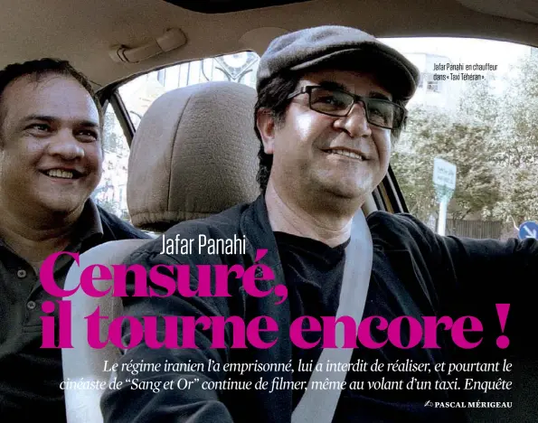  ??  ?? Jafar Panahi en chauffeur dans « Taxi Téhéran ».