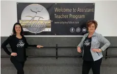  ??  ?? Assistant studio director Shauna Bzdel (L) and studio owner and director Barb Jackman (R) are the Dance Images dream team making the virtual training run smoothly. (supplied)