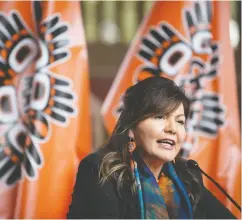  ?? DARRYL DYCK / THE CANADIAN PRESS ?? The Prime Minister’s Office said Thursday that Justin
Trudeau and Tk’emlups te Secwepemc Chief Rosanne Casimir, pictured, spoke about the path to reconcilia­tion.