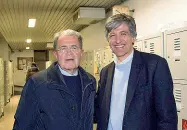  ??  ?? Prodi e Verlato Il candidato del Pd a Padova Verlato (a sinistra) ha incontrato il fondatore dell’Ulivo