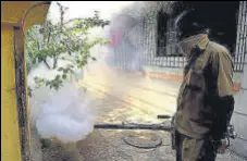  ?? BACHCHAN KUMAR/HT PHOTO ?? Fogging in progress in Navi Mumbai.