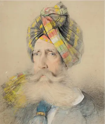  ??  ?? Alexander Gardner portrayed by George Landseer in Kashmir, late 1860s