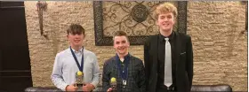  ?? ?? Macomb County Dream Team doubles players, from left, Colton Smith and Jack Davis, Armada, and Drew Kozel, L’Anse Creuse North. Not pictured, Jack Caverly, L’Anse Creuse North.