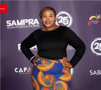  ??  ?? Lebo at the South African Music Awards (SAMA25) Nominees