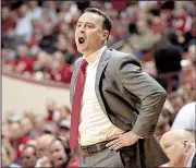  ?? AP/DOUG McSCHOOLER ?? Indiana Coach Archie Miller said the Hoosiers must be organized when they attack Arkansas’ pressing defense during today’s game at Walton Arena in Fayettevil­le.