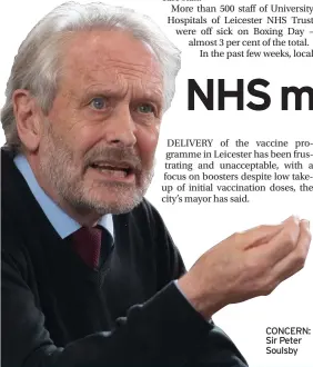  ?? ?? CONCERN: Sir Peter Soulsby