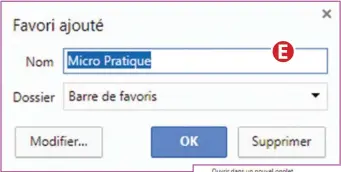  ??  ?? Ajoutez une page en favori en cliquant simplement sur l’étoile et donnez-lui un nom explicite… ou pas.