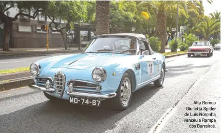  ?? ?? Alfa Romeo Giulietta Spider de Luís Noronha venceu a Rampa dos Barreiros.