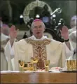  ??  ?? In this Jan. 16, 2008 photo, Bishop Michael Warfel, of the Roman Catholic Diocese of Great Falls-Billings, speaks before communion during his installati­on as the seventh bishop of the diocese at Holy Spirit Catholic Church in Great Falls, Montana....