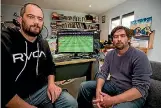  ?? PHOTO: DAVID UNWIN/FAIRFAX NZ ?? Cain and Gabe Redding have created a rugby simulator they plan to make holographi­c.