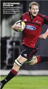  ??  ?? OUTSTANDIN­G STAND IN Kieran Read enjoyed a fine season in the absence of big name All Blacks stars.