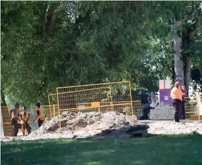  ?? CITIZEN FILE PHOTO ?? Constructi­on of a pavilion in Lheidli T’enneh Memorial Park was delayed by the discovery of human remains on the site in July.