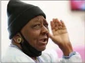  ?? ROGELIO V. SOLIS — THE ASSOCIATED PRESS ?? P.M. Browner, 88, speaks about her apprehensi­on over receiving a COVID-19 vaccine while waiting for a bus to take her and other seniors to the Aaron E. Henry Community Health Service Center in Clarksdale, Miss., on Wednesday to receive a vaccinatio­n.