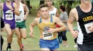  ?? Photo submitted ?? John Brown senior Jacob Benjamin, seen here in the Oklahoma Baptist Invitation­al on Oct. 6, finished with a time of 27 minutes, 30 seconds on Saturday at the Seminole Valley Stampede.