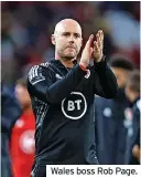  ?? ?? Wales boss Rob Page.