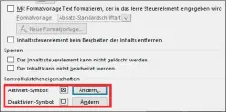  ??  ?? Über die Eigenschaf­ten des Kontrollkä­stchens können Sie auch andere Varianten auswählen, und zwar sowohl für das ausgefüllt­e wie auch für das leere Kästchen.